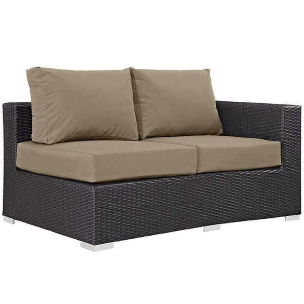 Convene 11 Piece Outdoor Patio Sectional Set in Espresso Mocha on Sale