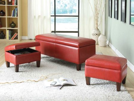 3 Piece Storage Bench & 2 Ottomans Supply