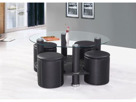 5 Piece Coffee Table & Ottomans Set Online Sale