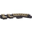 Convene 11 Piece Outdoor Patio Sectional Set in Espresso Mocha on Sale