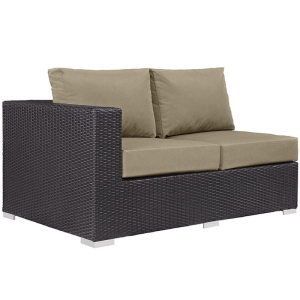 Convene 11 Piece Outdoor Patio Sectional Set in Espresso Mocha on Sale