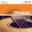 D Addario Phosphor Bronze 12-String Acoustic Strings (Extra Light 9-45) on Sale