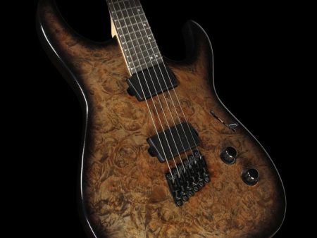 Legator Ninja-200 SE Fanned Fret Electric Guitar Charcoal Burl Online Hot Sale